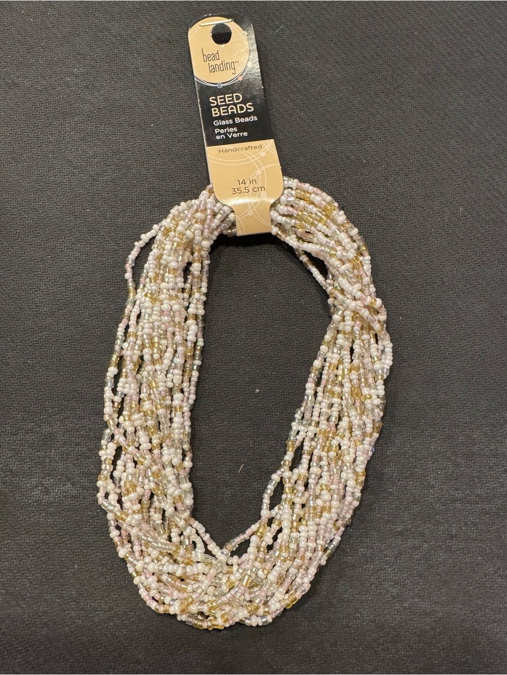 Bead Landing Handcrafted Pink & Gold Multi-Strand Seed Bead Necklace